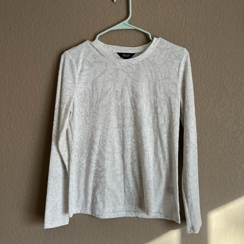 Simply Vera Vera Wang Textured White Top